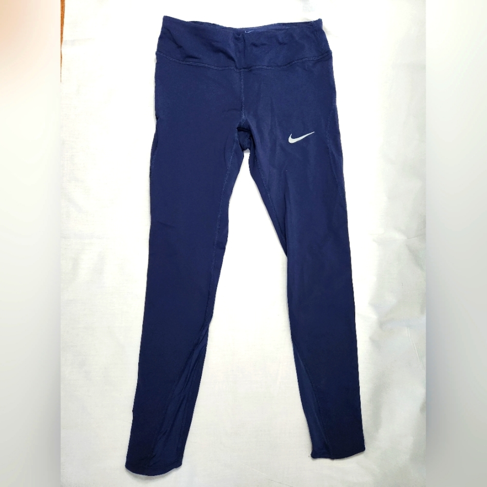 Nike Dri Fit Running Leggings Pants Womens Size Small Navy Blue